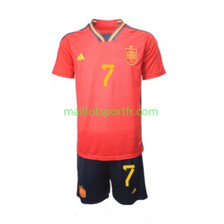 Maillot de Foot Espagne Alvaro Morata 7 Enfant Domicile Coupe du monde 2022 Maillot de Foot Espagne Alvaro Morata 7 Enfant Domicile Coupe du monde 2022